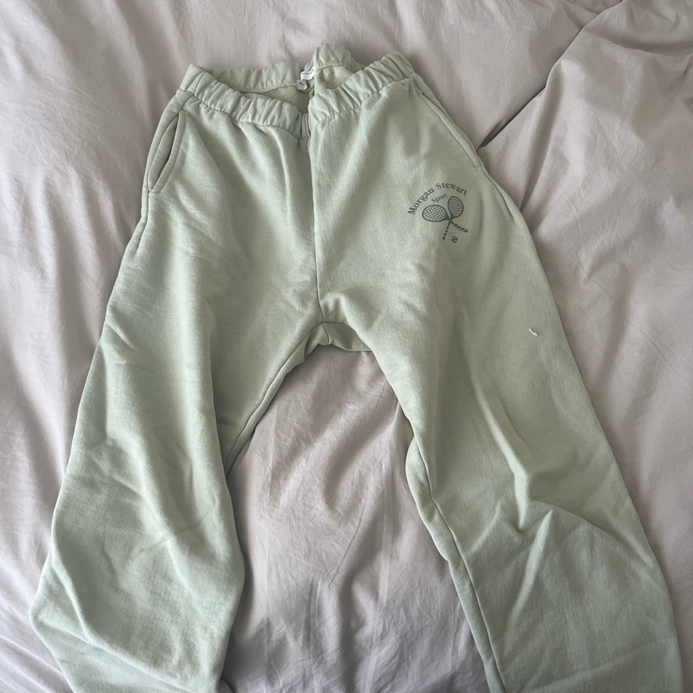 Morgan Stewart sport mint green sweatpants size L